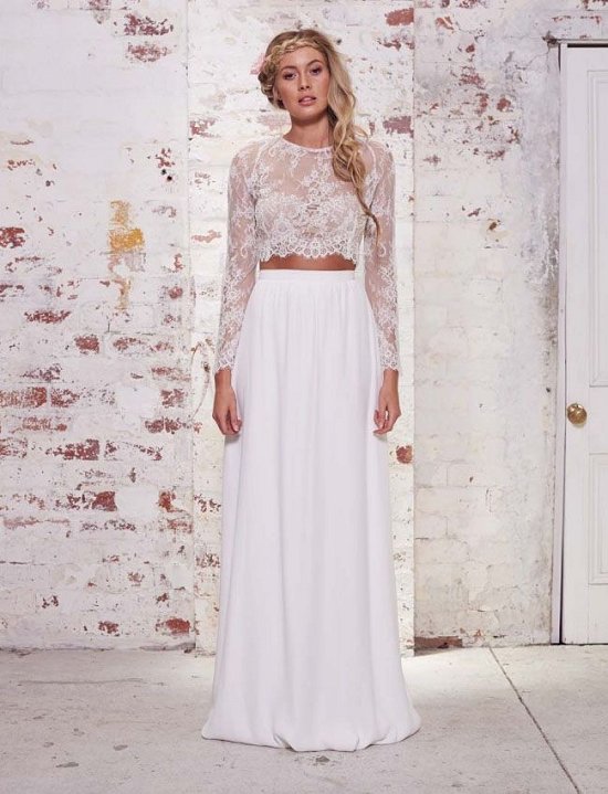 elegant bohemian wedding dress