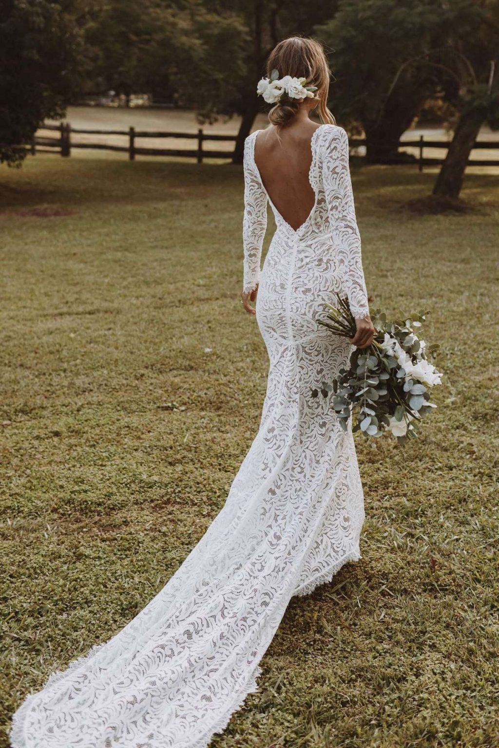 Open Back Mermaid Lace Wedding Dress With Long Sleeves 1024x1536 
