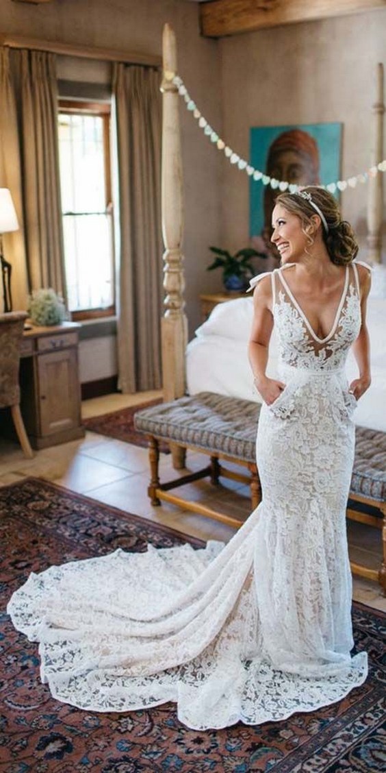 50 Beautiful Lace Wedding Dresses To Die For | Deer Pearl Flowers
