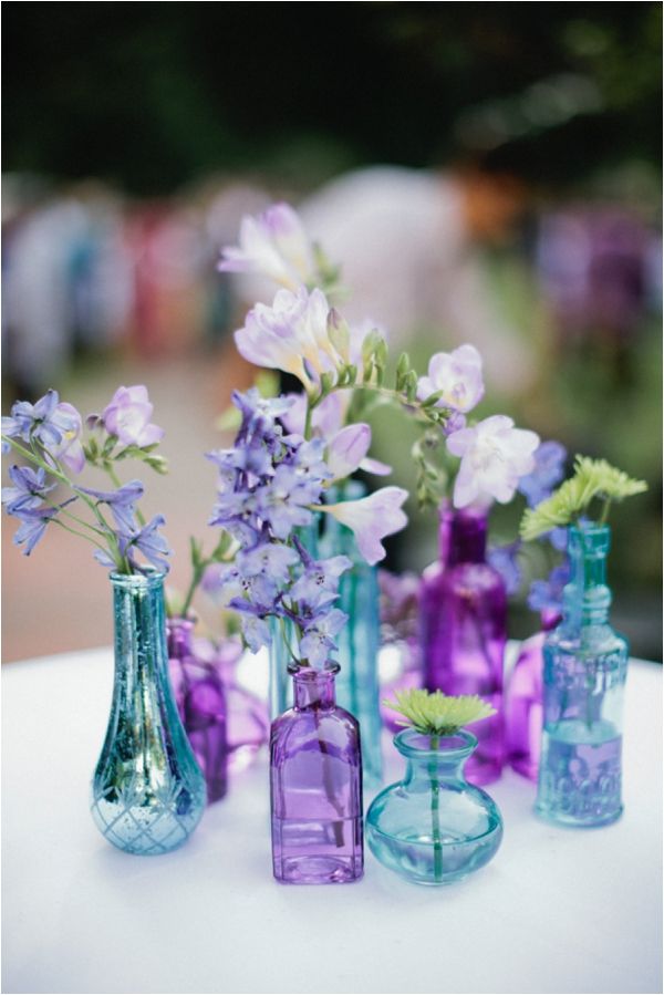 purple and blue vases combo