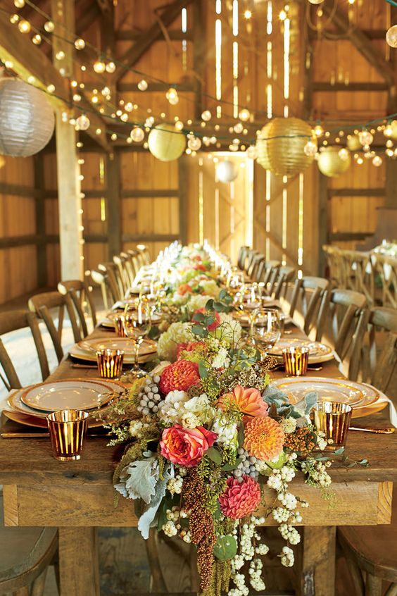 30 Barn Wedding Reception Table Decoration Ideas | Deer ...