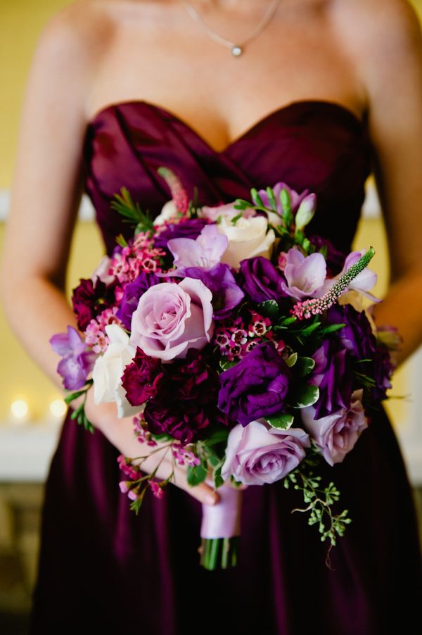 plum purple wedding dress