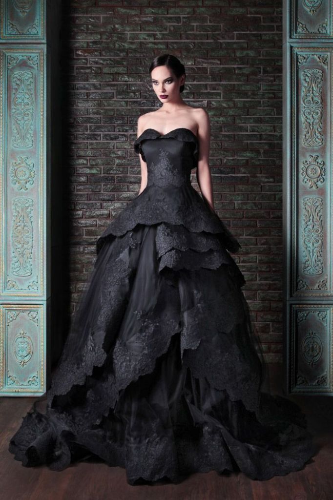 25 Gorgeous Black Wedding Dresses Deer Pearl Flowers