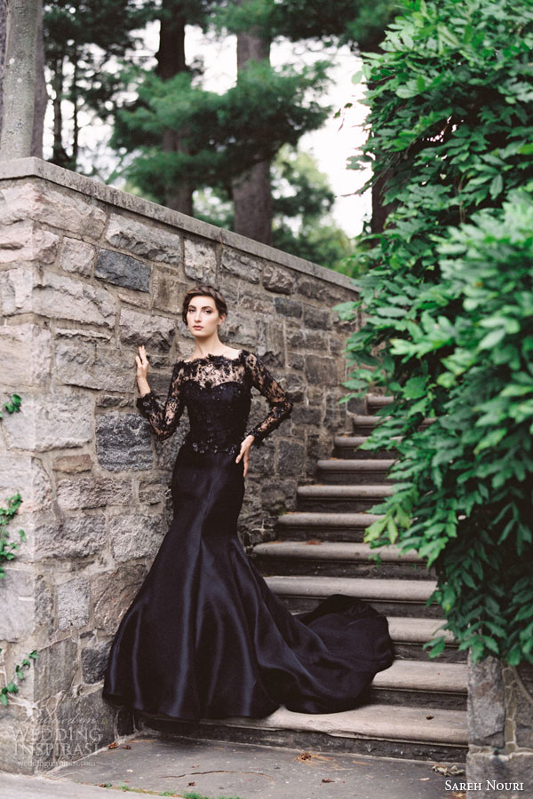 black fitted wedding dress