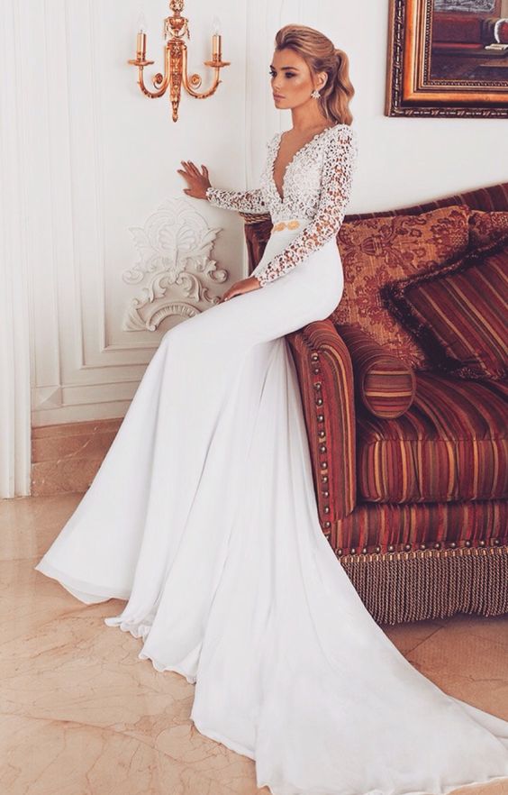  Deep Plunge Wedding Dress of the decade Learn more here 