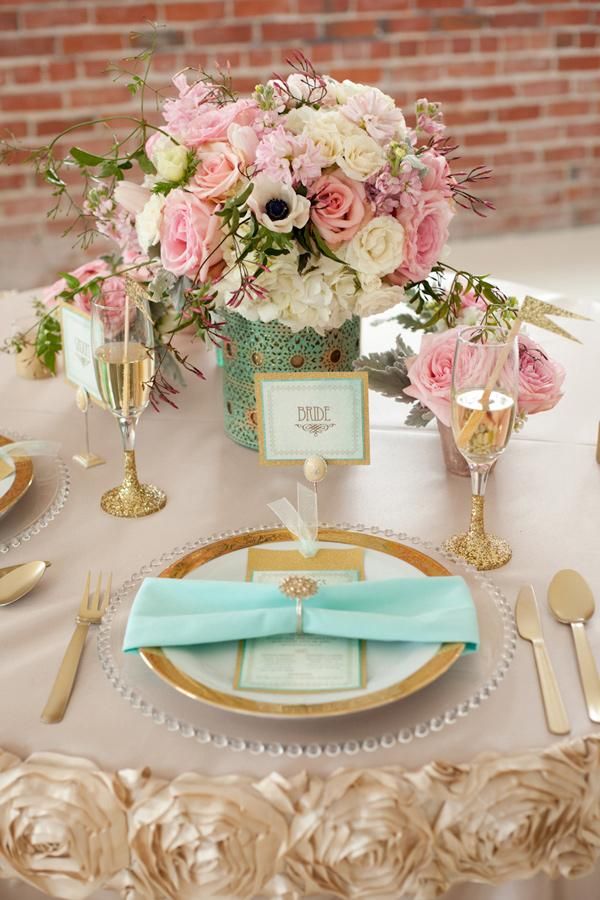 25 Lovely Mint and Gold Wedding Ideas - Deer Pearl Flowers