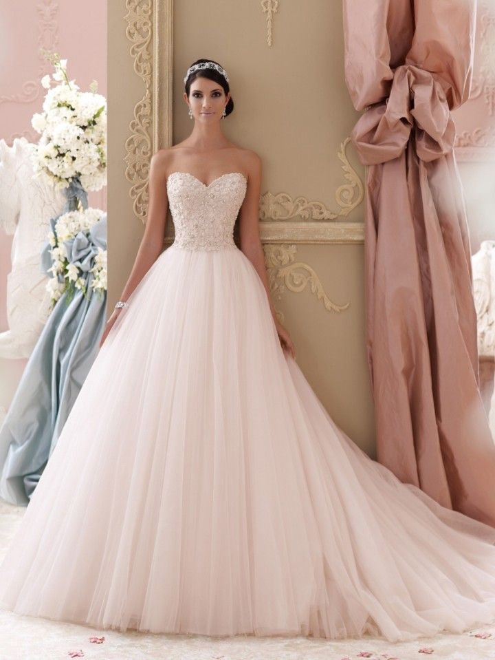 pearl pink wedding dress