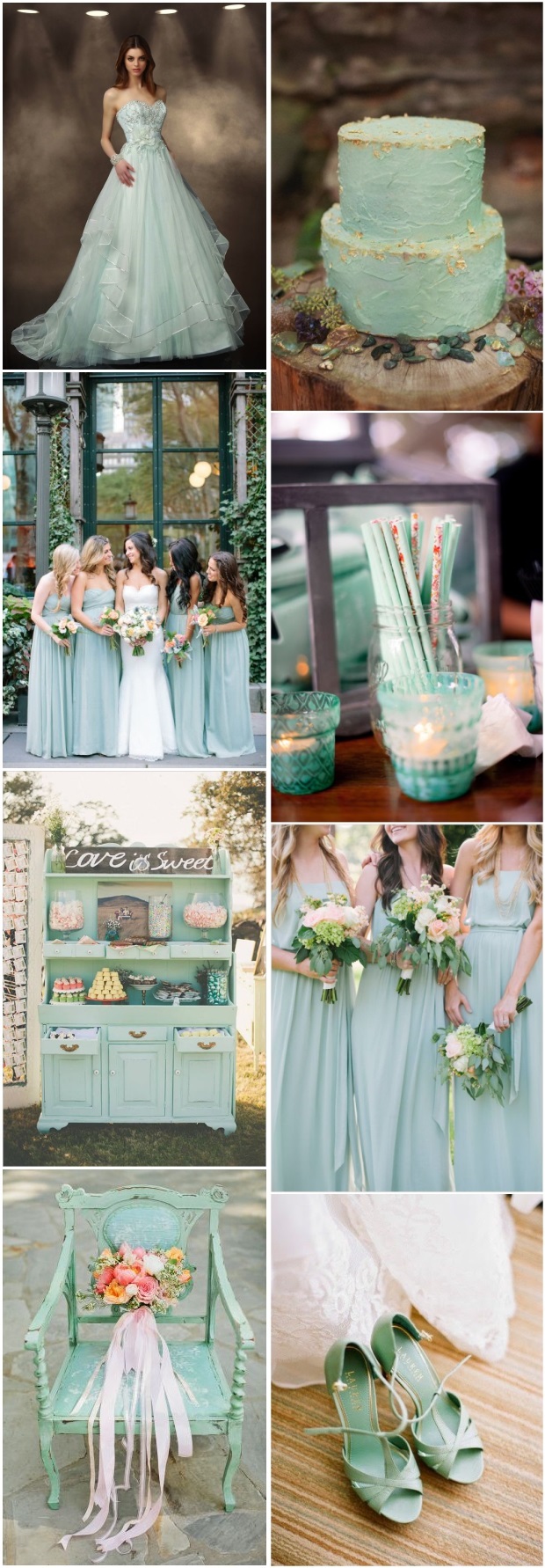 Gray And Mint Green Wedding Decoration