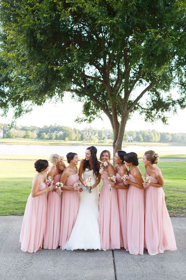plush pink bridesmaid dresses