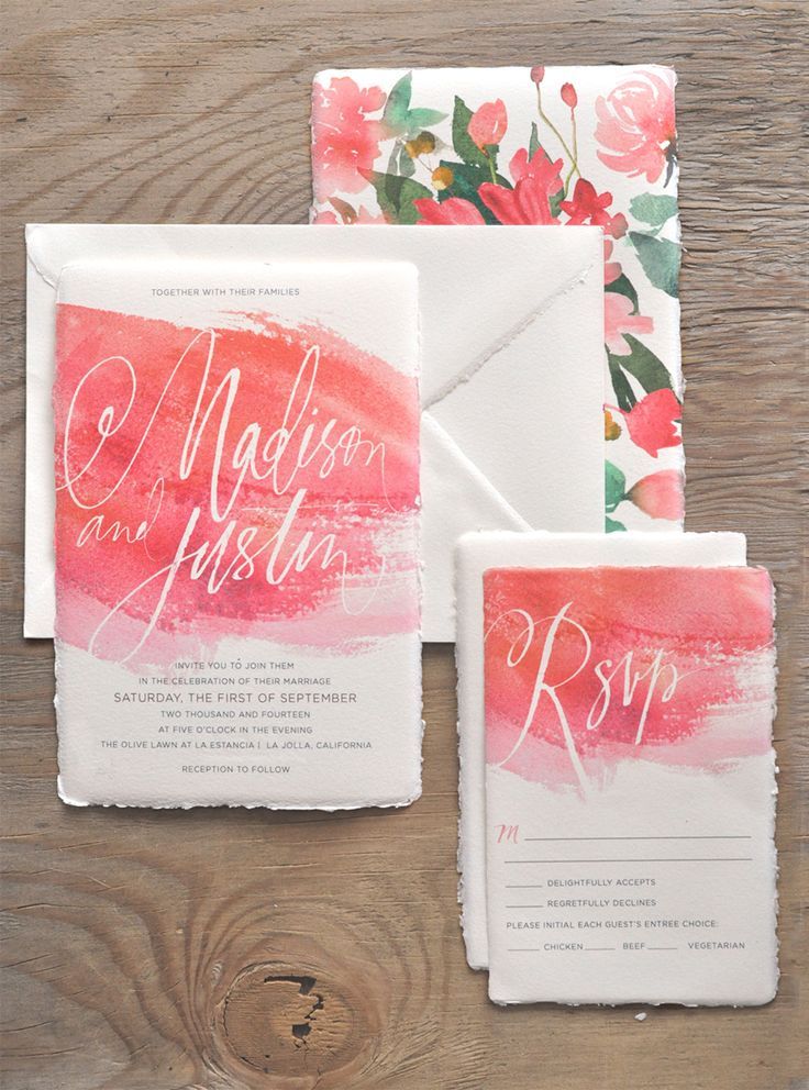Coral wedding invitations ideas