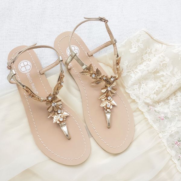 Bohemian And Grecian Inspired Wedding Sandals Deer Pearl Flowers