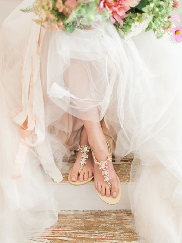 rose gold sandals wedding