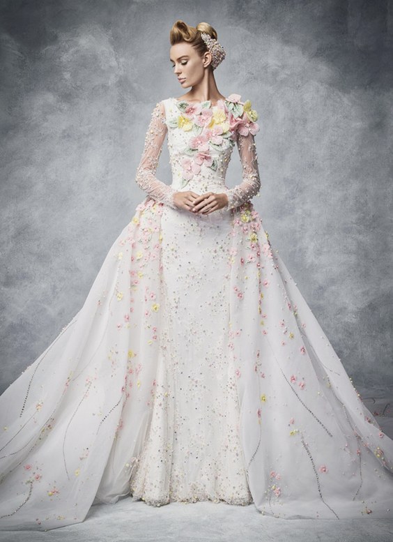 30 Floral Wedding Dresses You Can Shop Now  Deer Pearl 