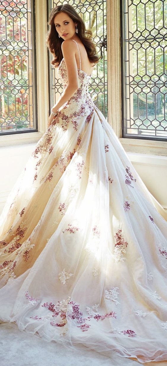 long floral wedding dresses