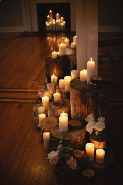 flowers by candlelight
