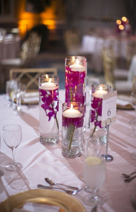 Gallery: floating candles wedding centerpiece via Joie Elie Photography ...