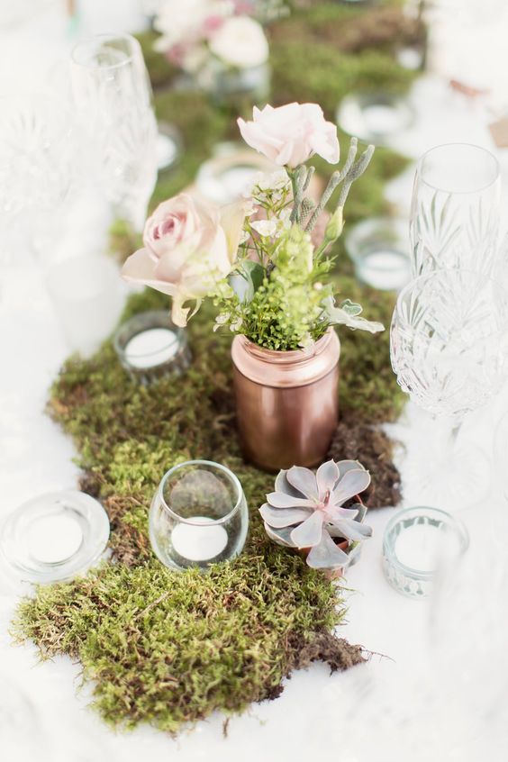 45 Rustic Moss Decor Ideas for A Nature Wedding | DPF