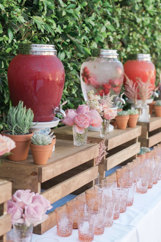 40 Creative Wedding Drink Bar & Station Decor Ideas