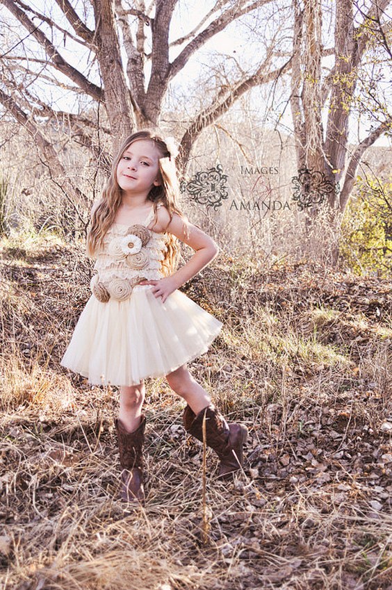 country flower girl dresses with cowgirl boots