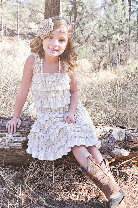 country flower girl dresses with cowgirl boots