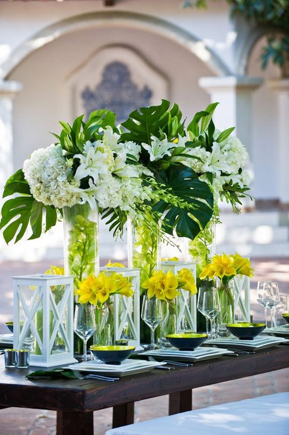 2022 Trend Tropical Leaf Greenery Wedding Decor Ideas 
