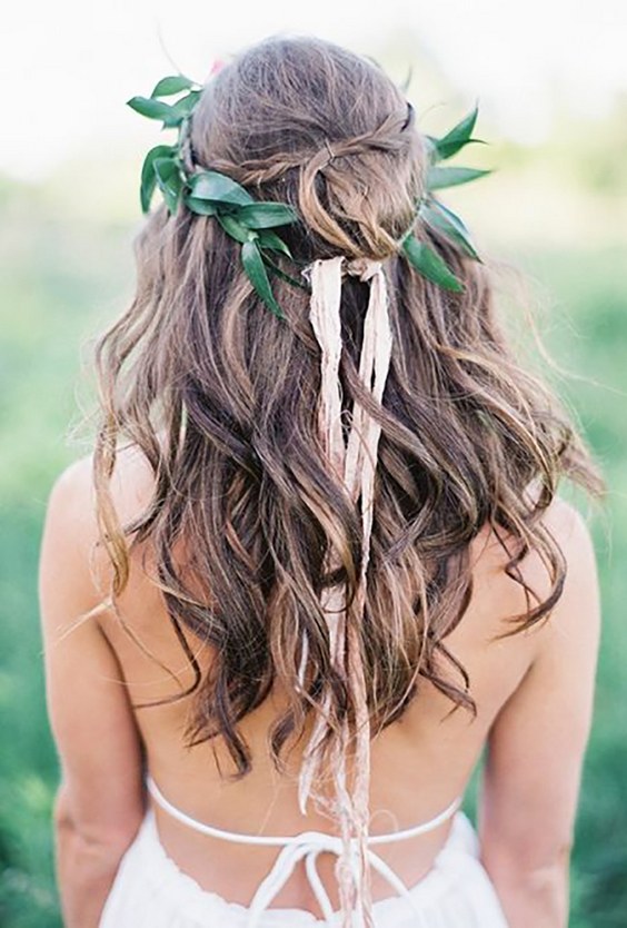 Dainty Flower Crown and HalfUp Hairstyle