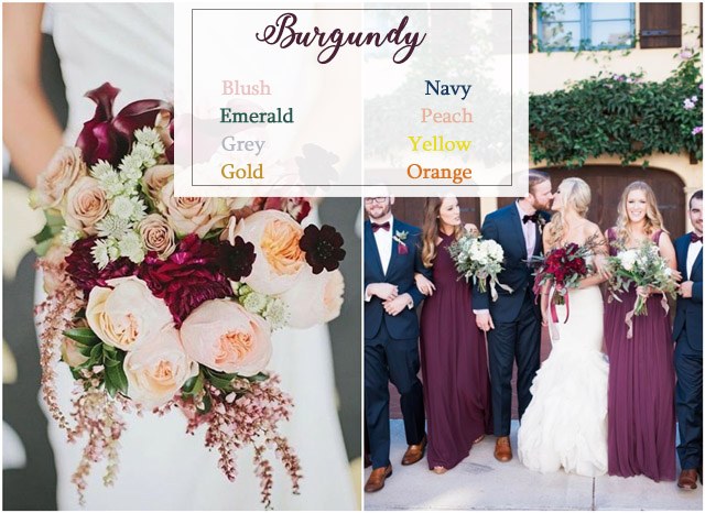 navy and burgundy wedding