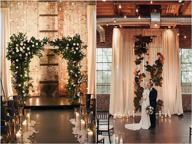 20 Industrial Loft-style Wedding Ceremony Backdrop Ideas