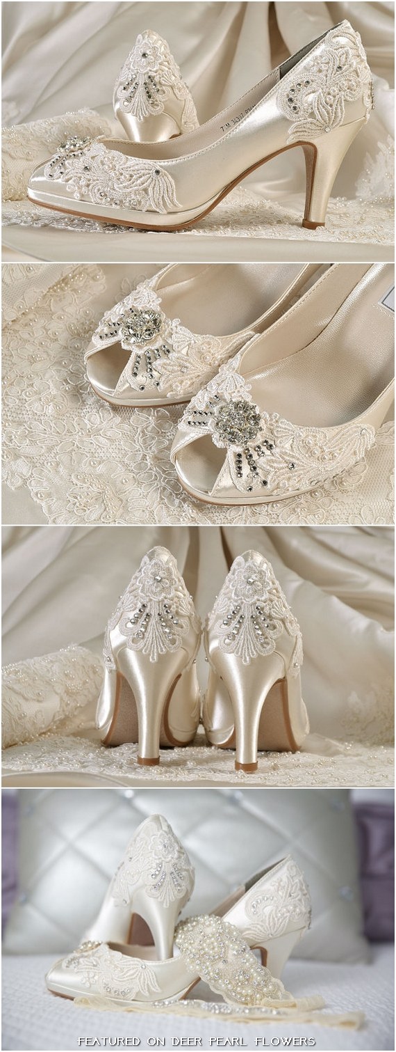 ivory and champagne wedding shoes
