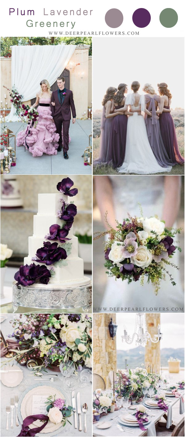 plum lavender and greenery wedding color ideas