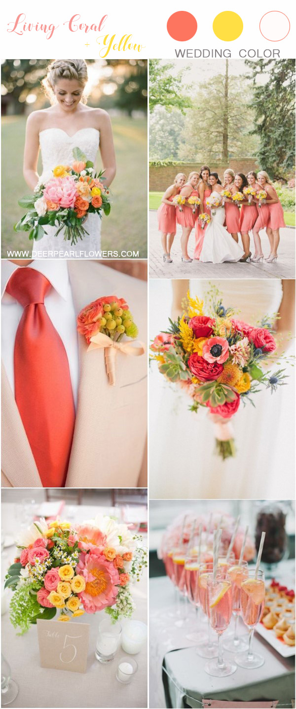 Yellow And Coral Wedding Colors
