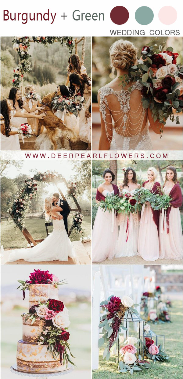 20 Burgundy and Greenery Wedding Color Ideas