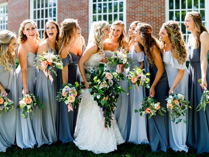 pastel blue bridesmaid dresses