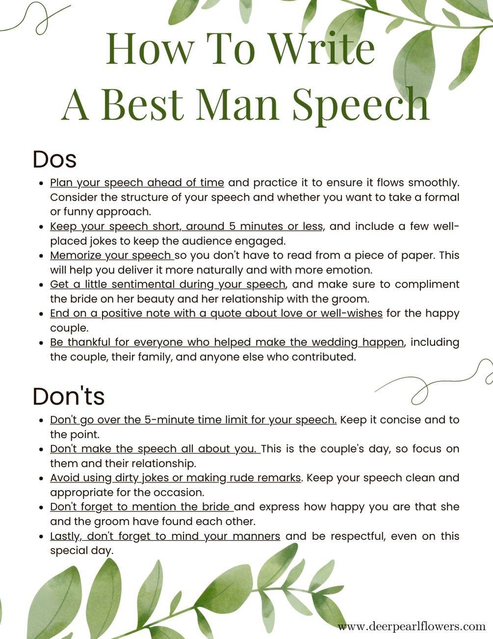 what a best man speech should include