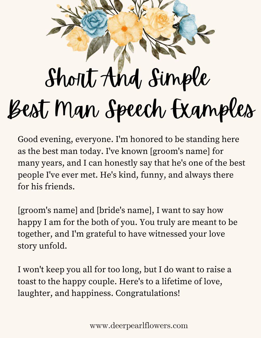 Short And Simple Best Man Speeches 