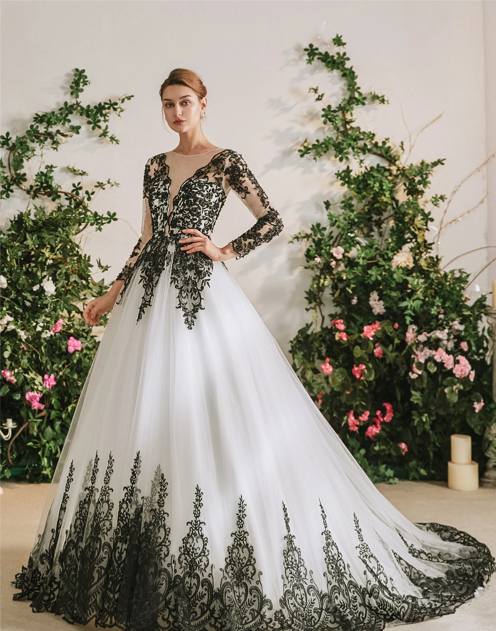 25 Black and White Wedding Dresses 2023 | Deer Pearl Flowers