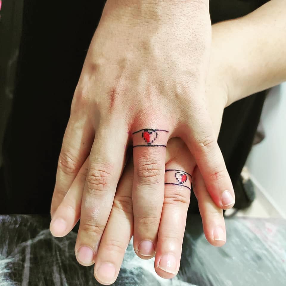 25 Creative Soulmate Wedding Ring Tattoos For Couples (2023)