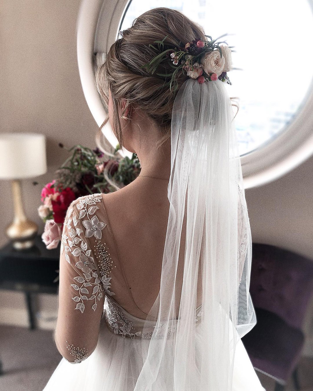 Wedding Hairstyles With Veil Rustic Updo With Flowers ?is Pending Load=1