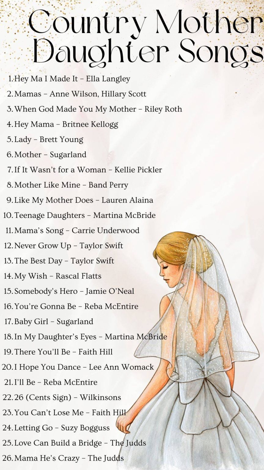 150 Mother And Daughter Wedding Songs 2024   Country Mother Daughter Songs 864x1536 