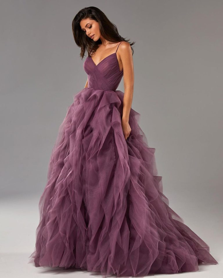 Dark Puple Plum Wedding Dress Aline Ball Gown 768x960 