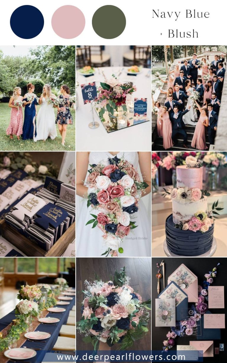 10 Navy and Blush Pink Wedding Color Theme Ideas 2024