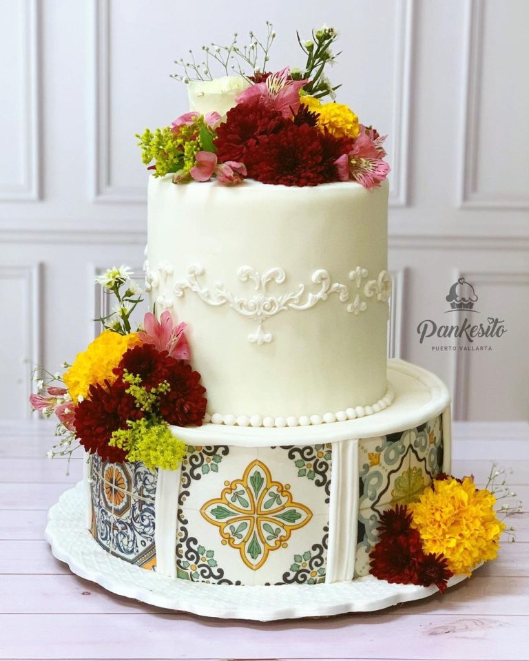 Top 20 Delicious And Colorful Mexican Wedding Cakes For 2024   Two Mexican Wedding Cake Via Elpankesitopv 768x960 