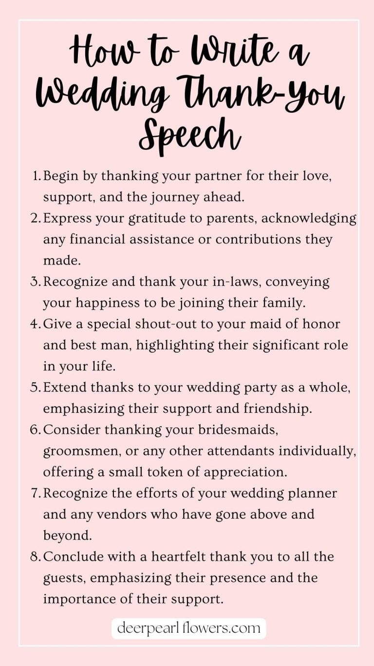 what to say in wedding thank you speech